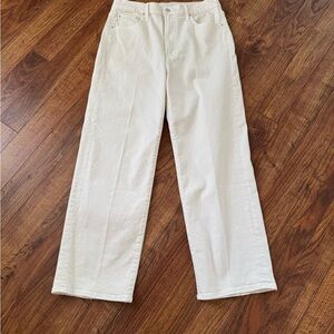 MOTHER Rambler Zip Ankle Pants in creme puff wash. Size 29
